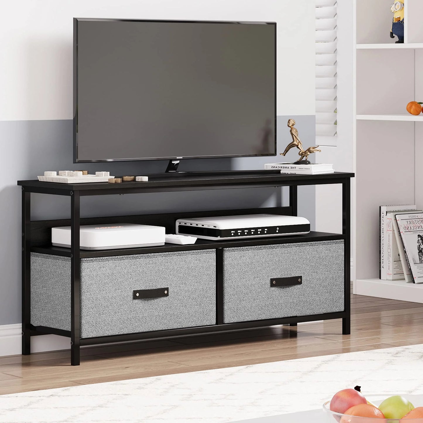 Dresser TV Stand, Entertainment Center with Storage, 43 Inch TV Stand, Grey