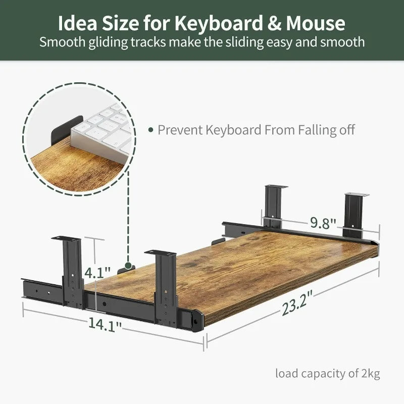 Standing Desk with Keyboard Tray, 48 × 24 Inches Electric Height Adjustable Desk, Sit Stand up Desk