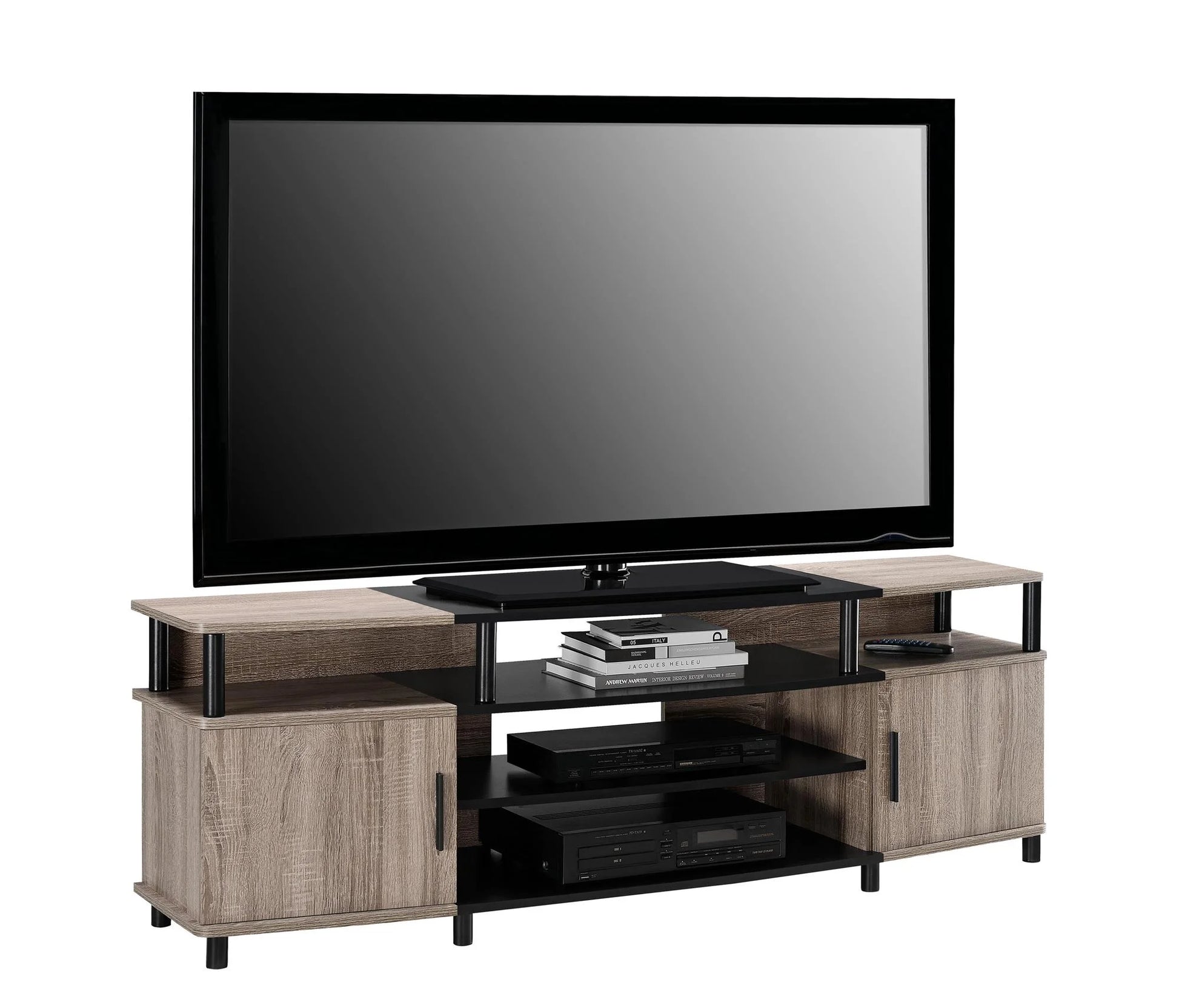 Carson XL Black and Cherry TV Stand for Tvs up to 70" - Sonoma Oak