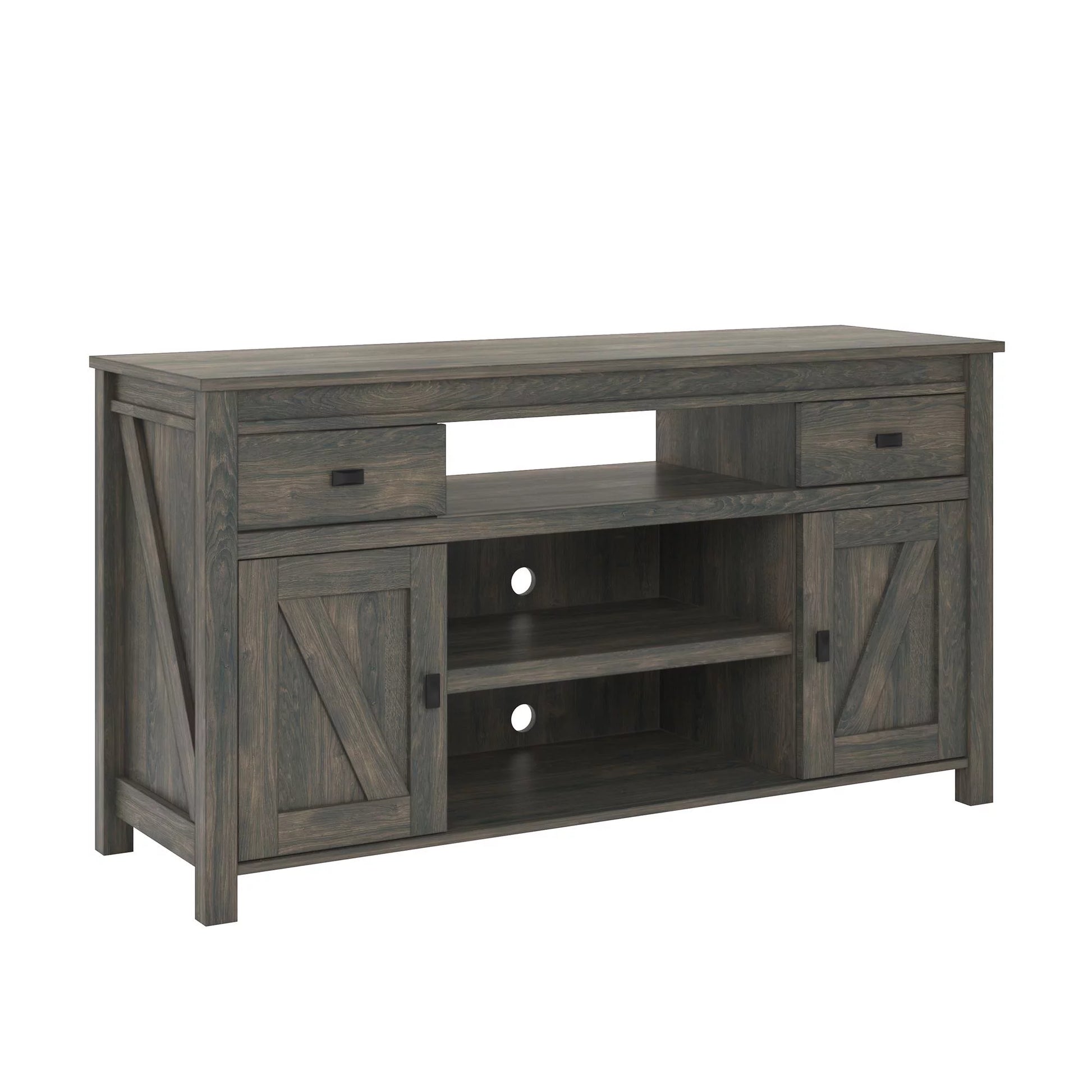 Woven Paths Scandi Farmhouse TV Stand for Tvs up to 60", Weathered Oak