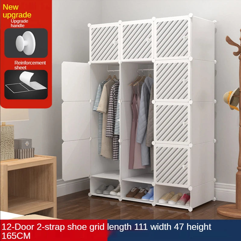 Simple Wardrobe, Modern Bedroom Light Luxury Corner Wardrobe Storage Cabinet