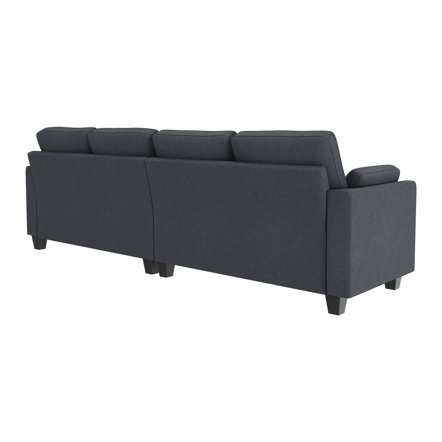 Convertible Sectional Sofa Couch L-Shape Couch with Reversible Chaise 4 Seat Sofa, Bluish Grey