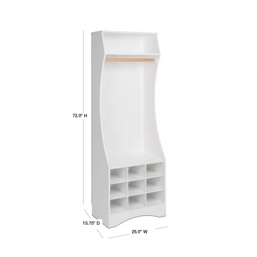 White Compact Wardrobe with Shoe Storage