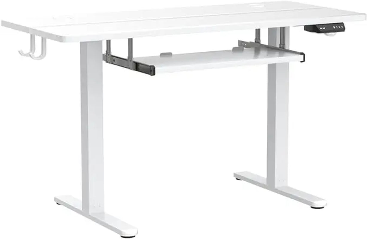 Standing Desk with Keyboard Tray, 48 × 24 Inches Electric Height Adjustable Desk, Sit Stand up Desk