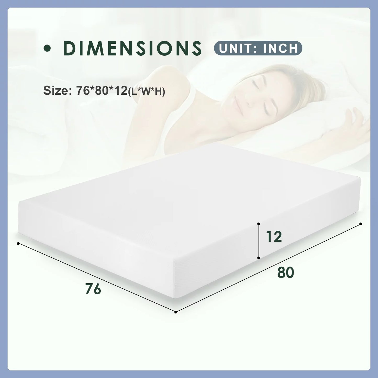 King 12 Inch Gel Memory Foam Mattress, Medium Firm Mattress with Removable Protective Cover (King)