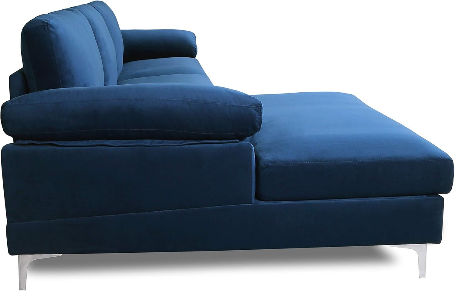 Sectional Velvet, ‎104 X 52 X 30 Inches, Navy Blue