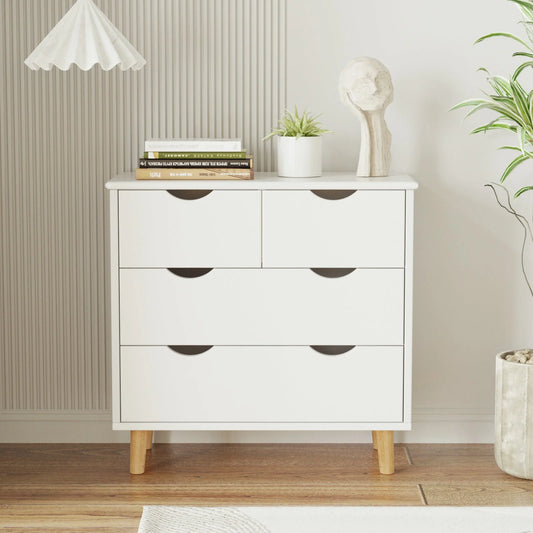 4 Drawer Dresser, Wood Storage Dresser White