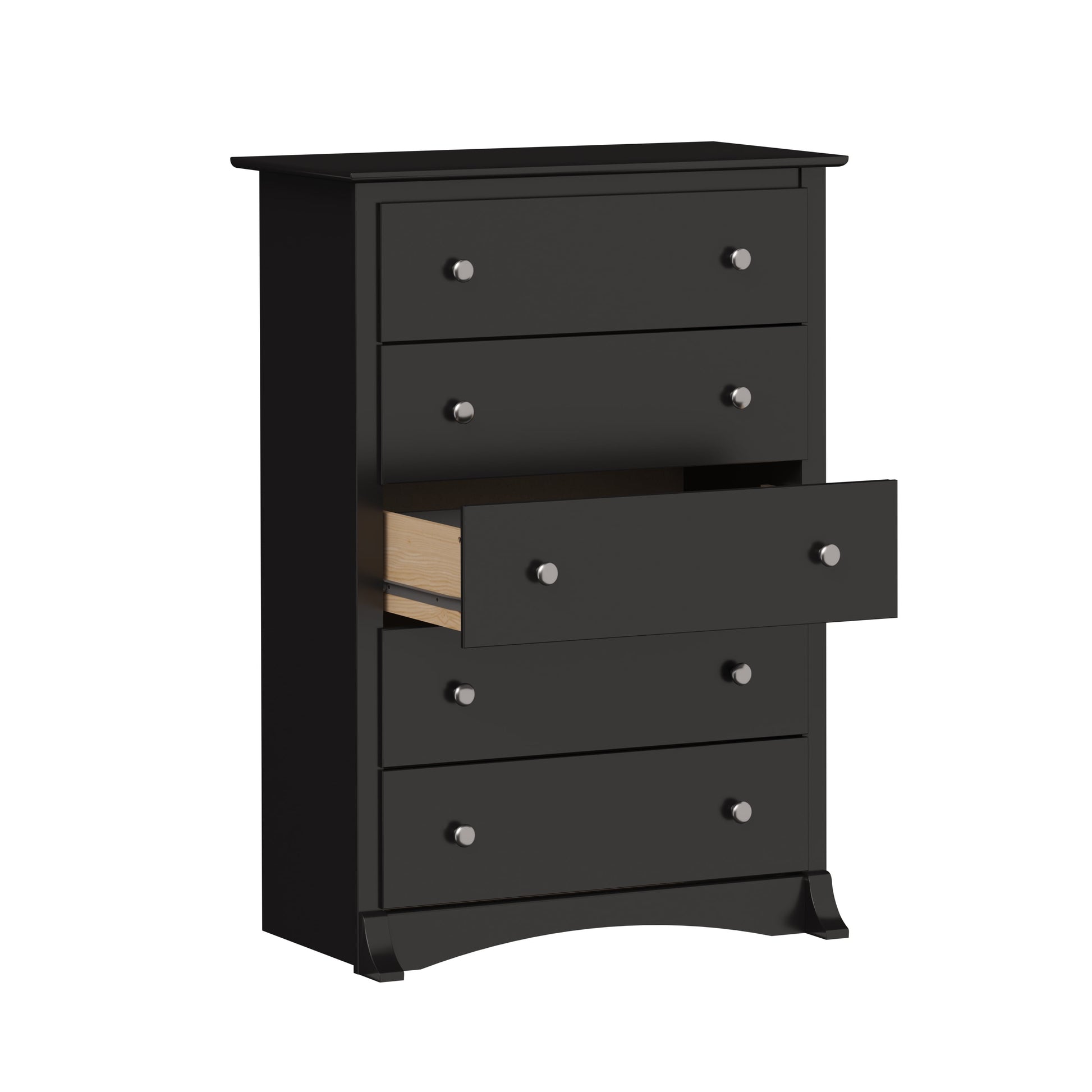 Sonoma Superior 5-Drawer Chest, Measuring 17.75"D X 31.5"W X 44.75"H, in Black Finish