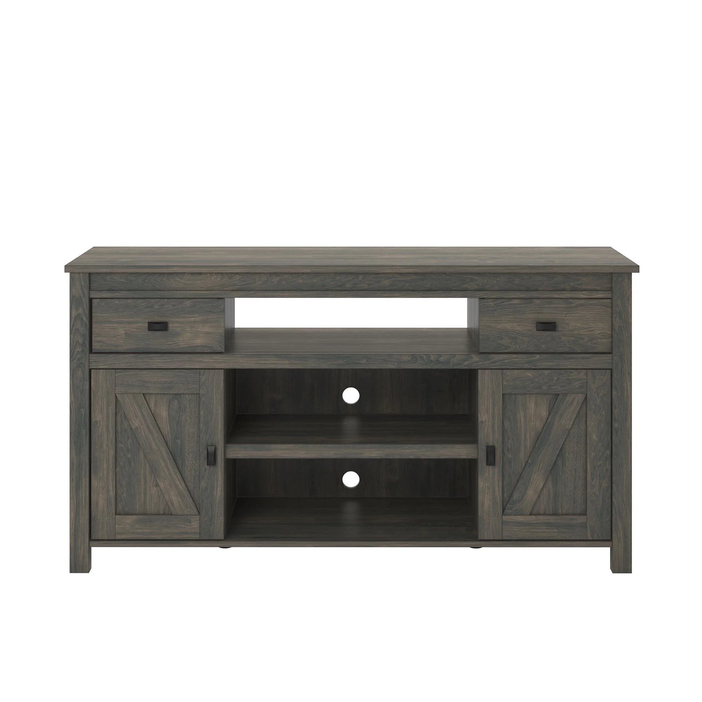 Woven Paths Scandi Farmhouse TV Stand for Tvs up to 60", Weathered Oak