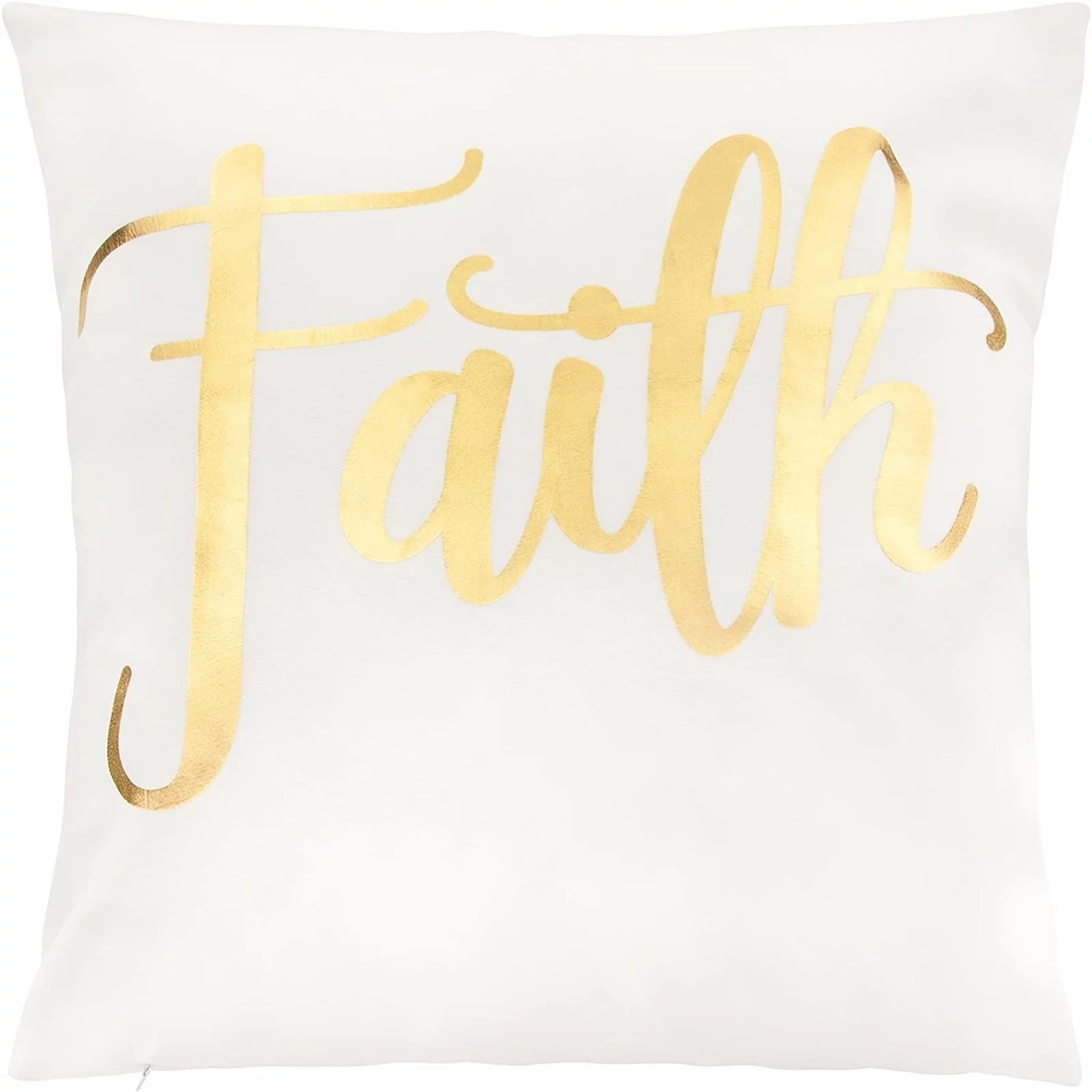 White Throw Pillow Covers, Blessed, Hope, Believe, and Faith (18 X 18 In, 4 Pack)