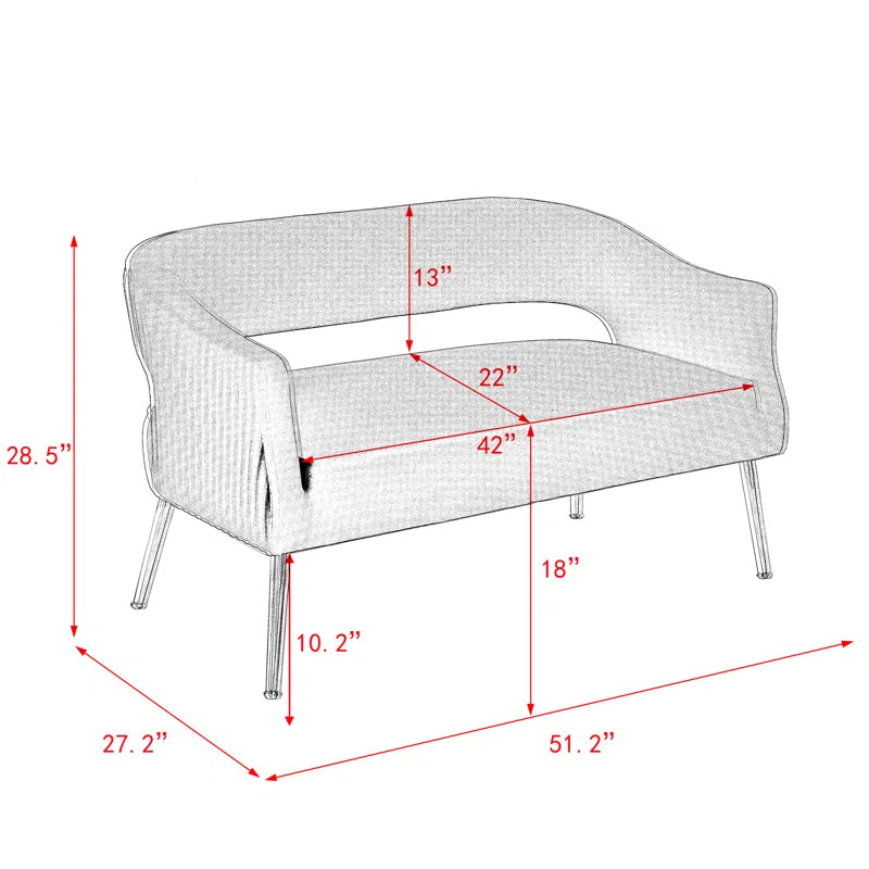 Chynna 51.2'' Velvet Loveseat