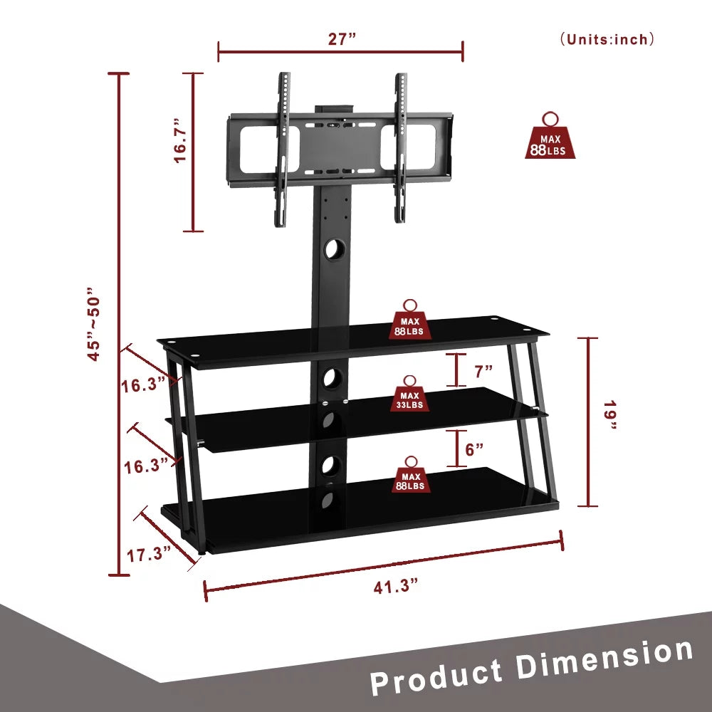 Swivel Floor TV Stand, with Mount for 32 to 65" TV