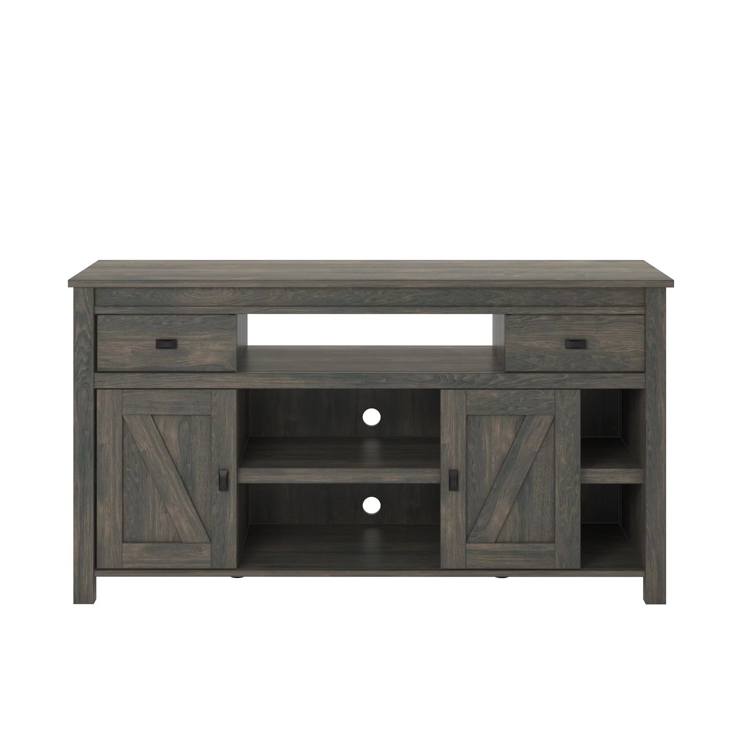 Woven Paths Scandi Farmhouse TV Stand for Tvs up to 60", Weathered Oak