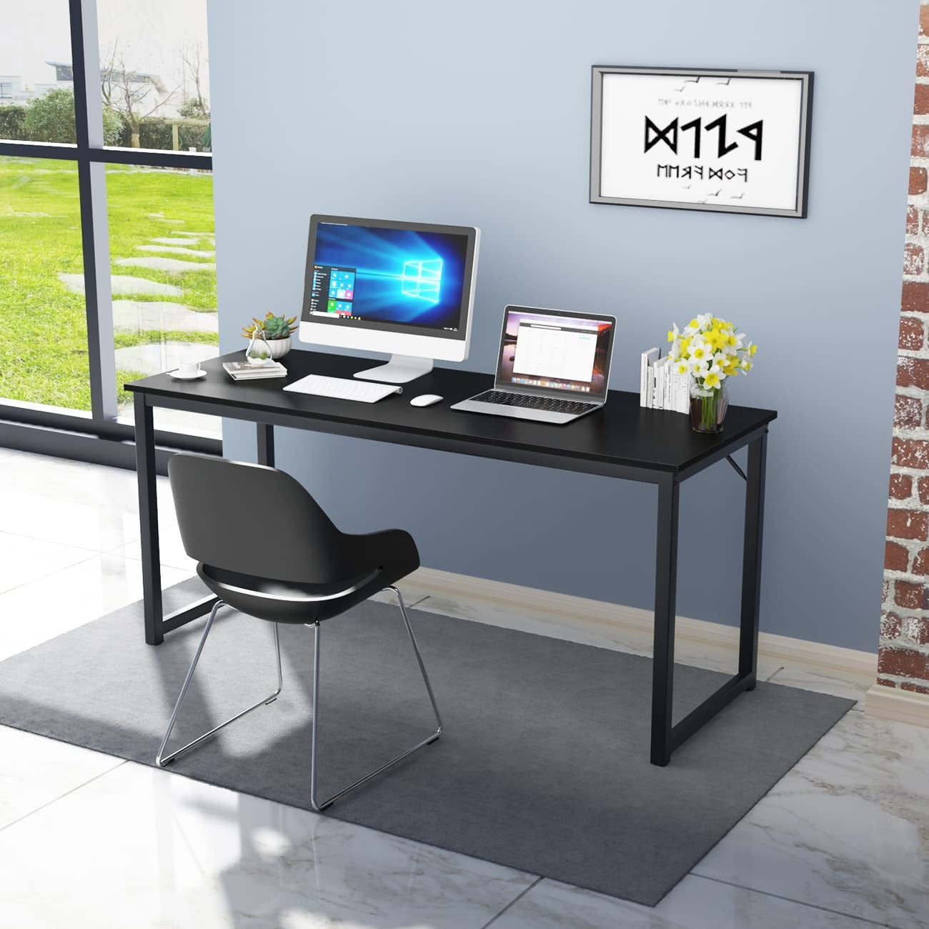 Computer Desk 63 Inches, Black BHUS-GCP2JJ-160BK