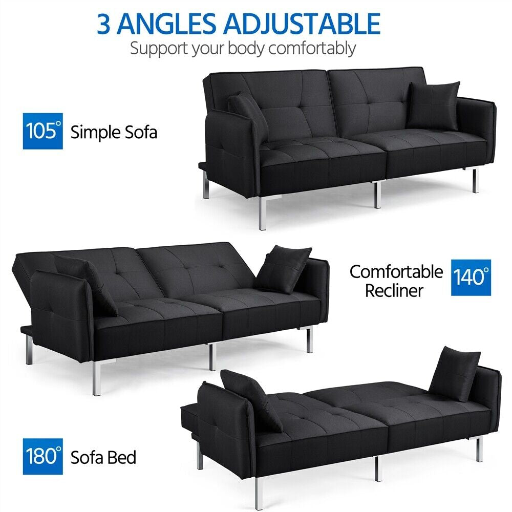 Convertible Sleeper Sofa Bed Couch Pull Out Futon Sofas Daybed Recliner Couches