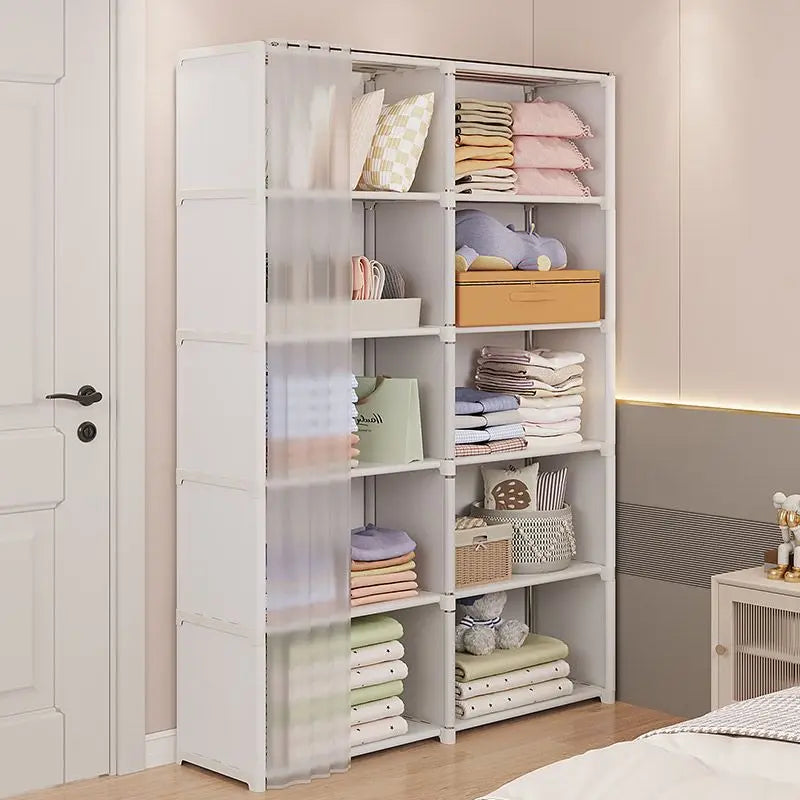 Dust-Proof Wardrobe, Simple Assembly Shelves Cabinet Storage