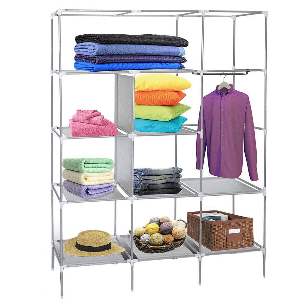 69" Wardrobe Clothing Storage, Gray