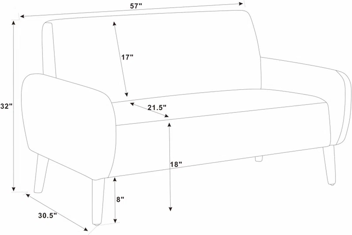 Paschall 57'' Corduroy Loveseat