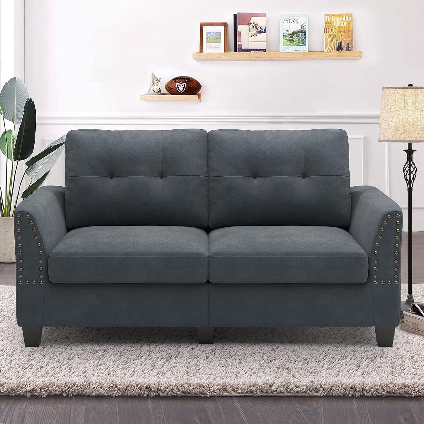 Loveseat Sofa Couch Bluish Grey Loveseat for Small Spaces