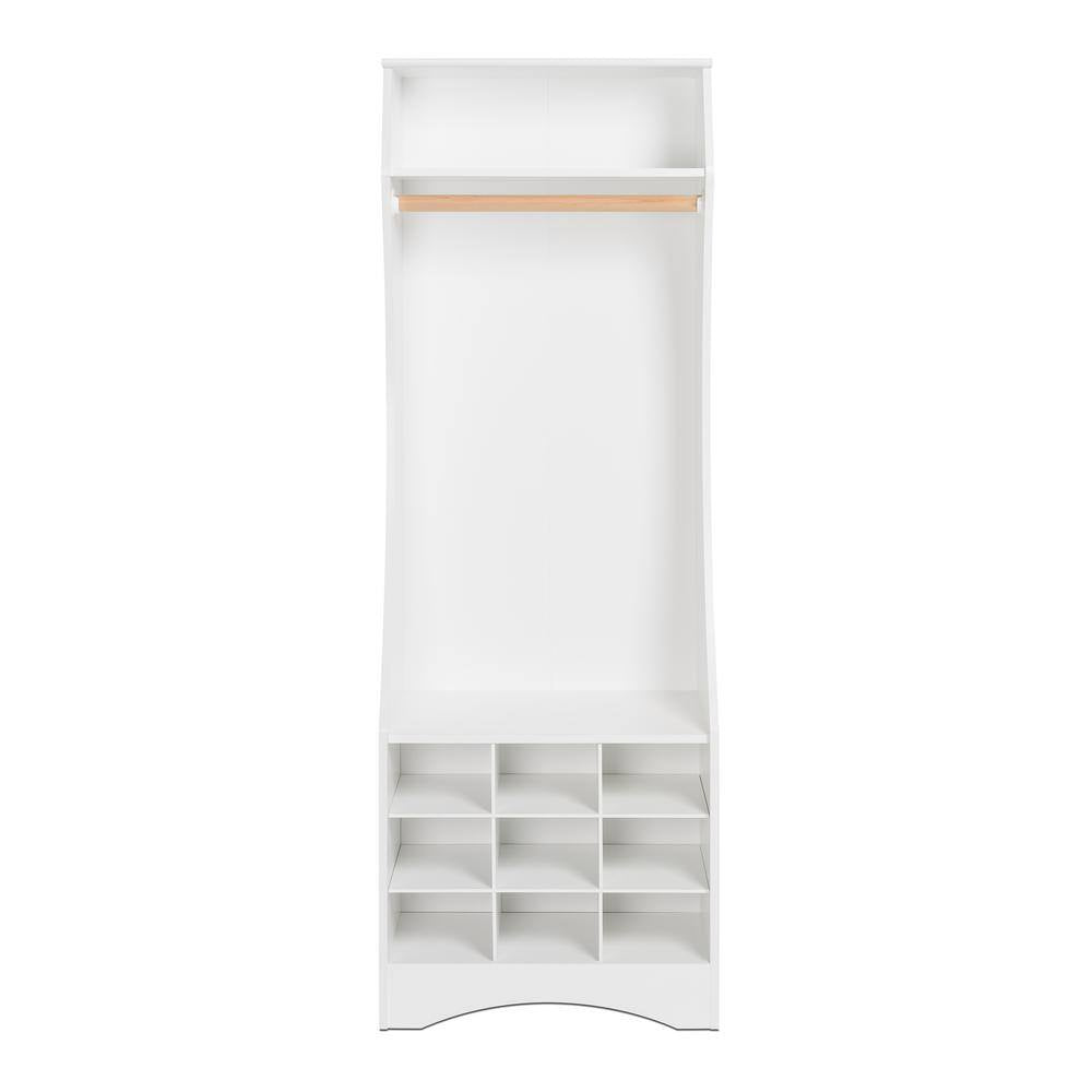 White Compact Wardrobe with Shoe Storage