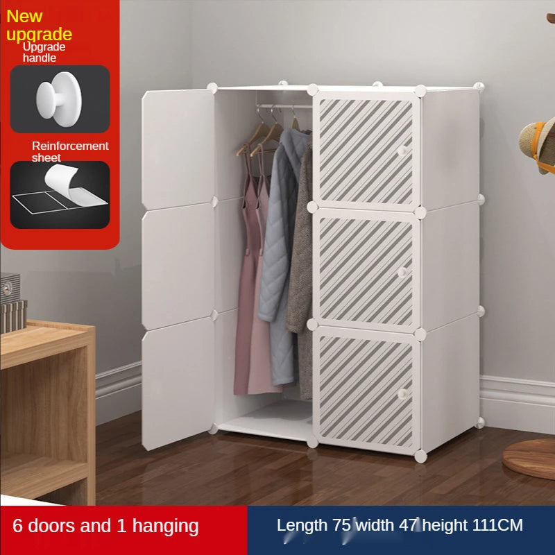 Simple Wardrobe, Modern Bedroom Light Luxury Corner Wardrobe Storage Cabinet