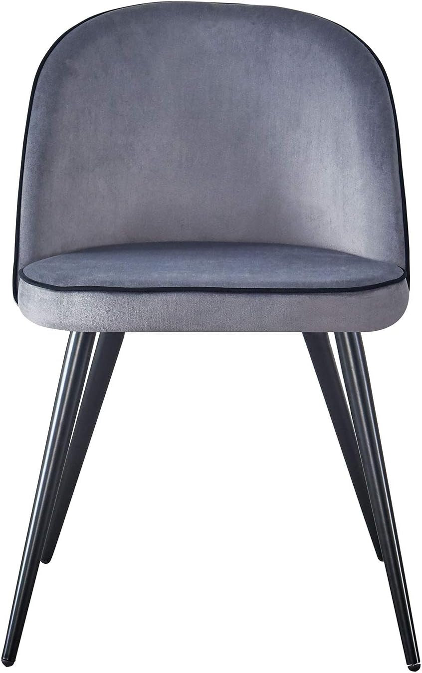 Dining Room Chairs Set of 4 W/Soft Velvet Seat Backrest and Metal Legs (4, Grey)