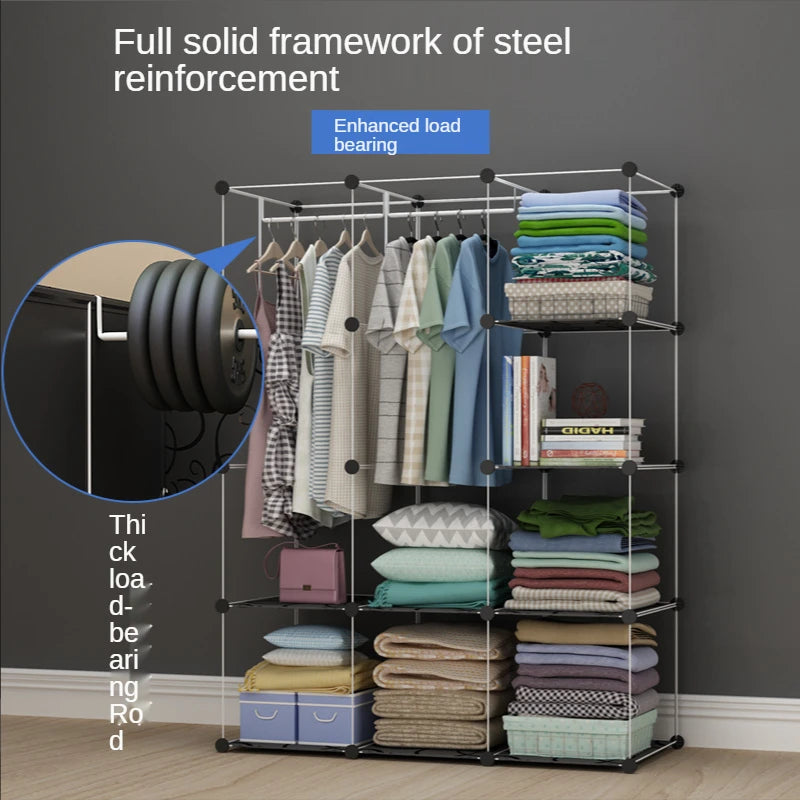 Simple Wardrobe, Modern Bedroom Light Luxury Corner Wardrobe Storage Cabinet